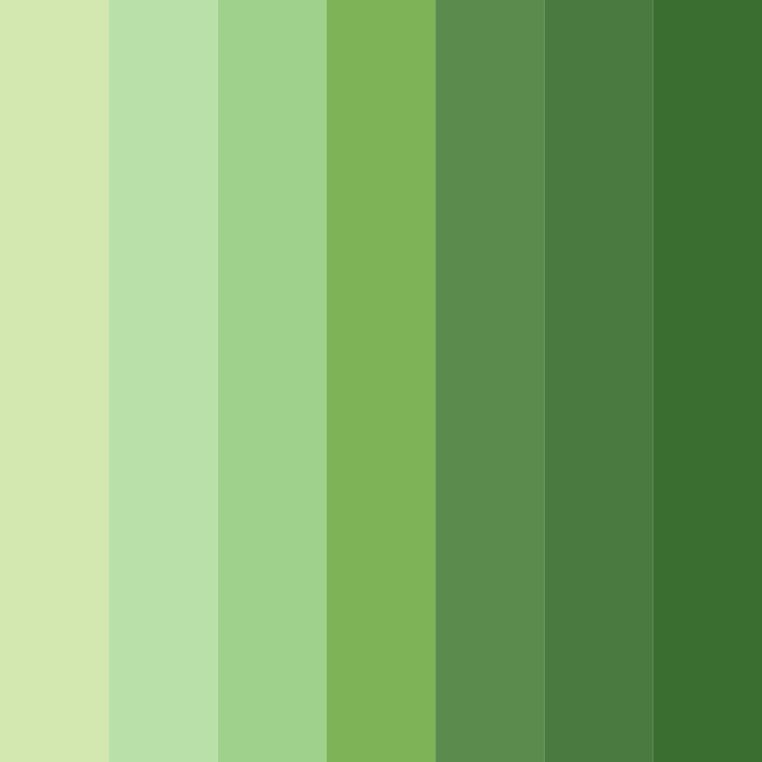 Download shades of green color palette PNG image (square)