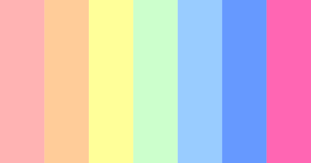 Download rainbow shades color palette PNG image (landscape)