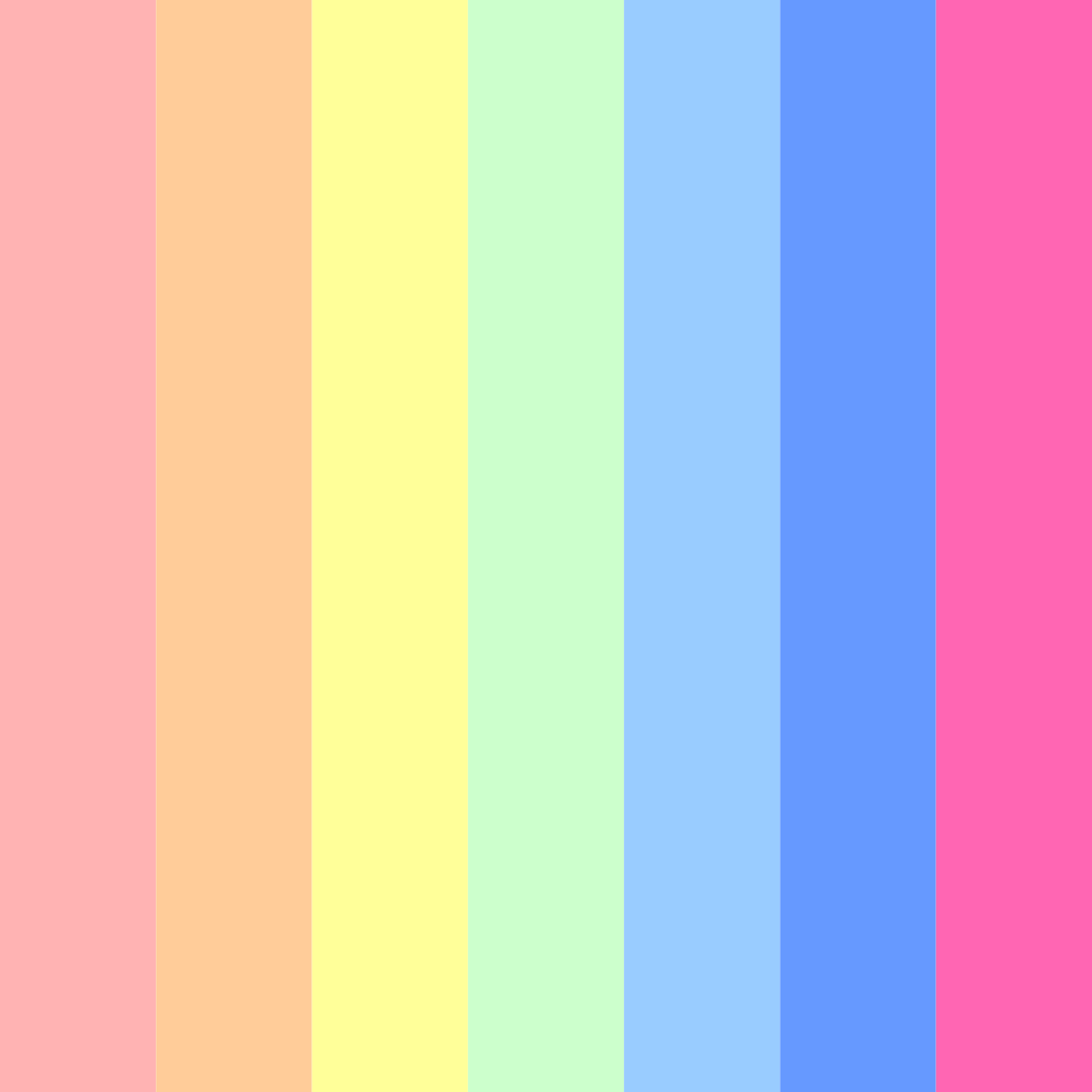 Download rainbow shades color palette PNG image (square)