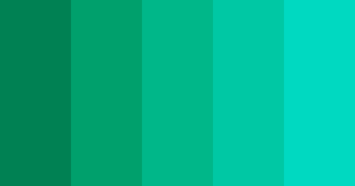 Download shades of teal color palette PNG image (landscape)