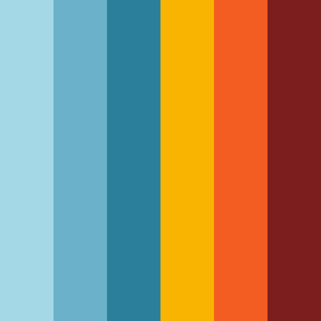 Download shades of blue green red color palette PNG image (square)