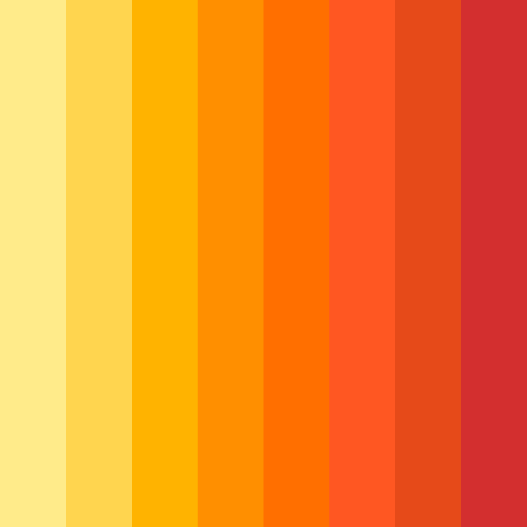 Download shades of orange color palette PNG image (square)