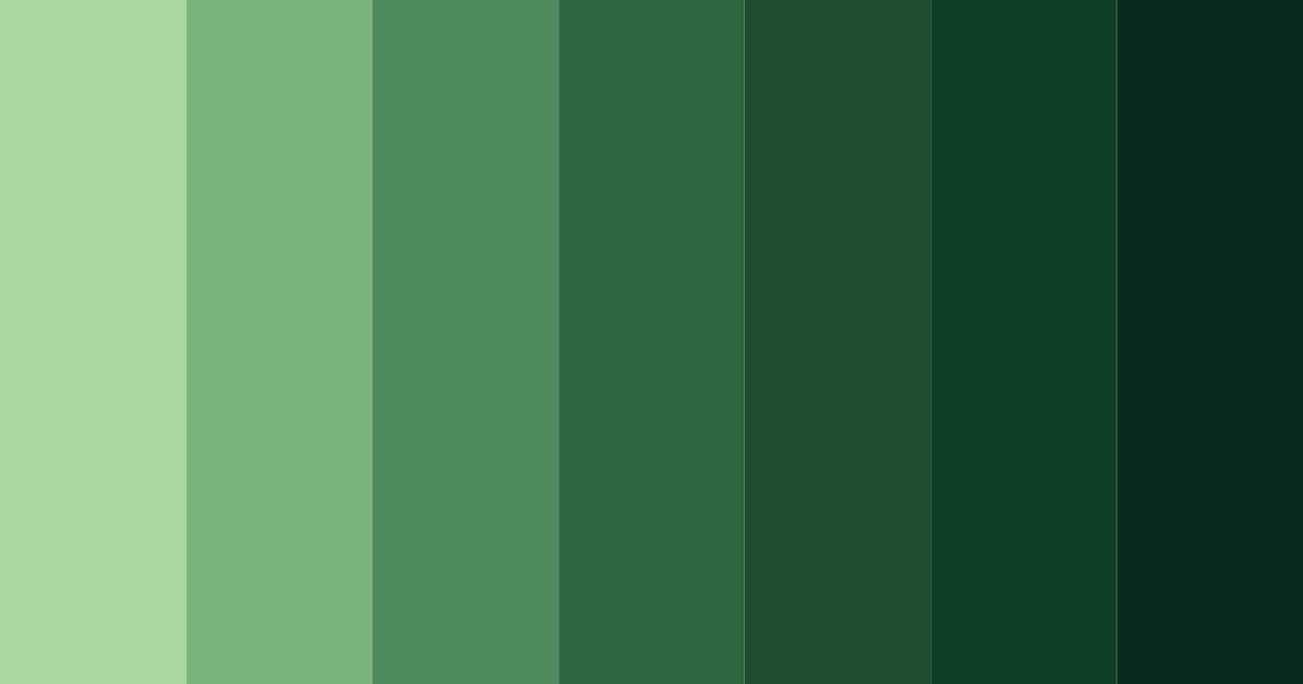 Download deep forest green shades color palette PNG image (landscape)