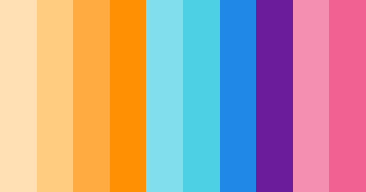 Download vibrant rainbow color palette PNG image (landscape)