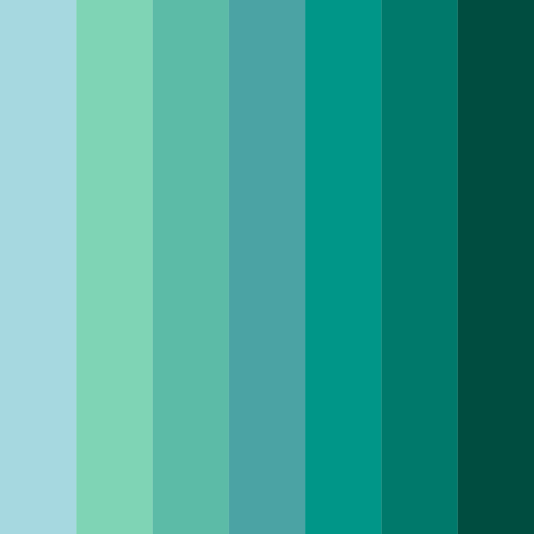 Download shades of blue green color palette PNG image (square)