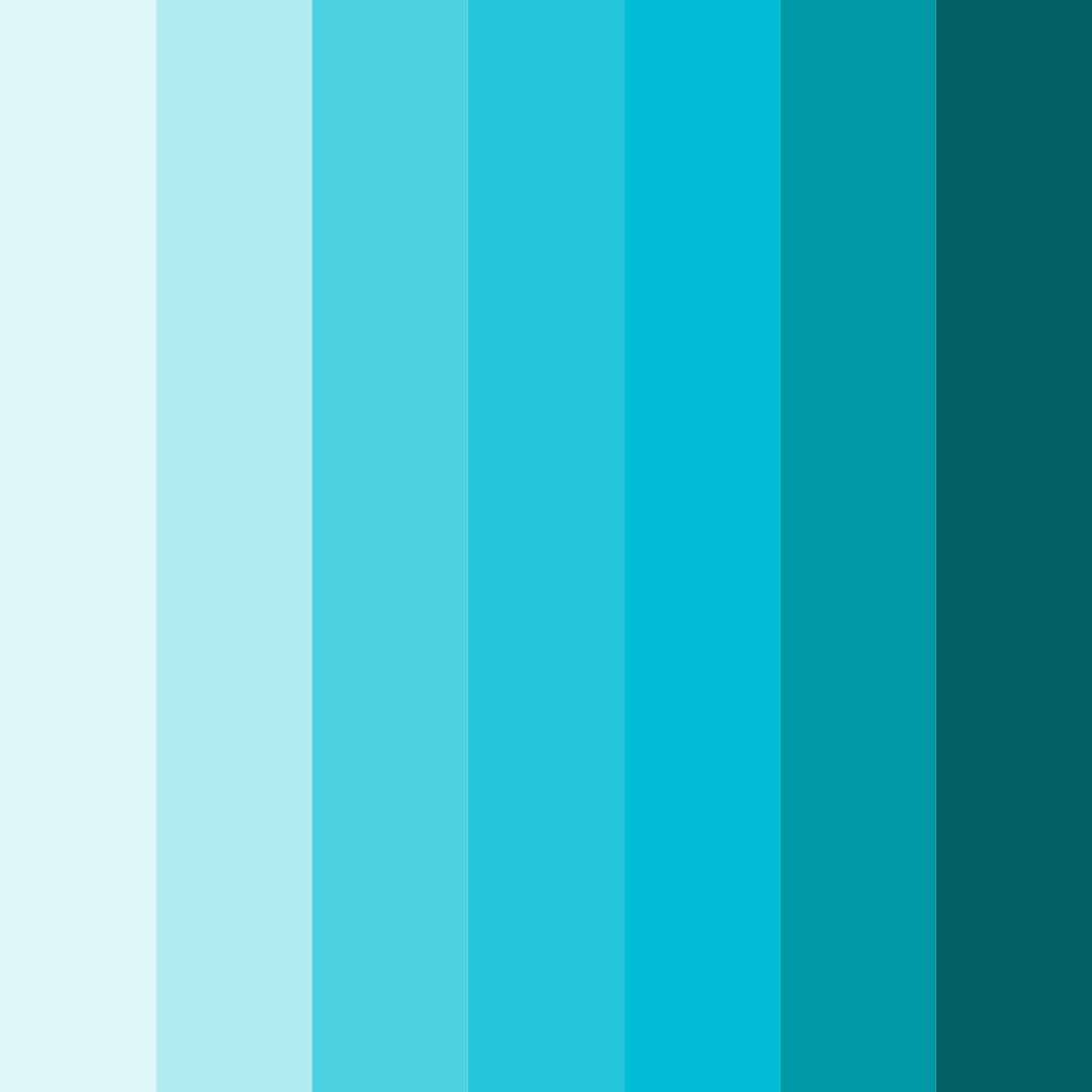 Download shades of cyan color palette PNG image (square)