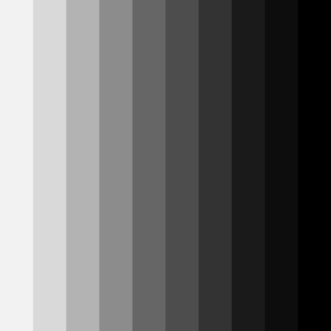 Download shades of black color palette PNG image (square)