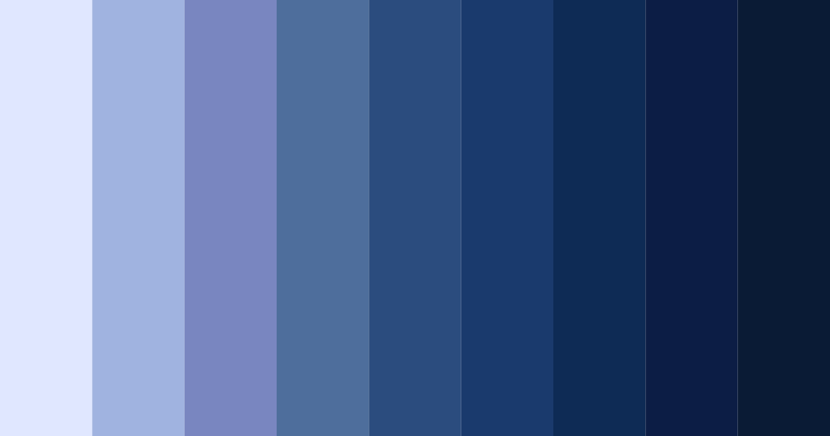Download shades of blue indigo color palette PNG image (landscape)