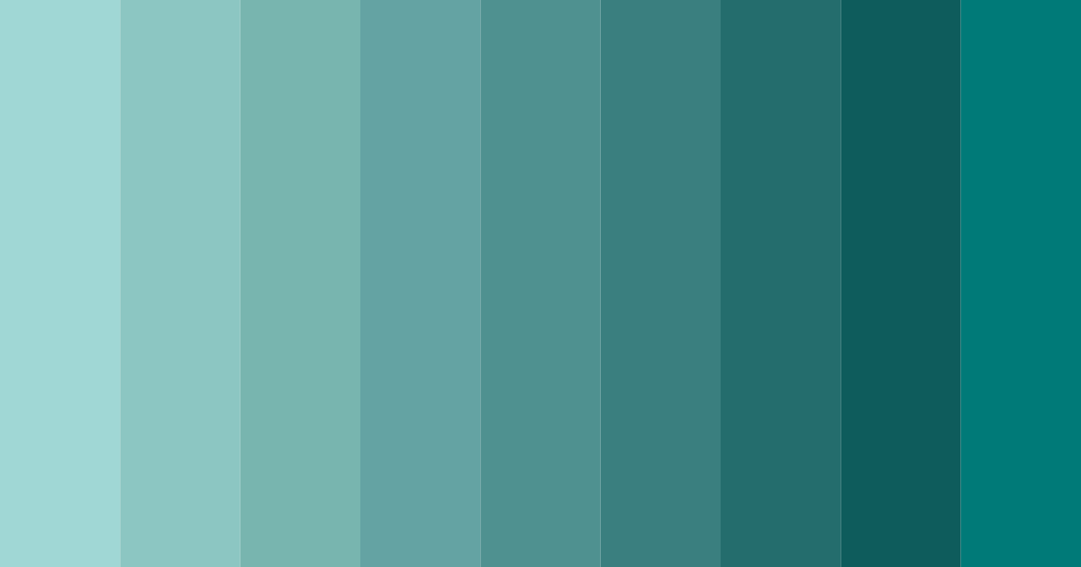 Download shades of teal color palette PNG image (landscape)