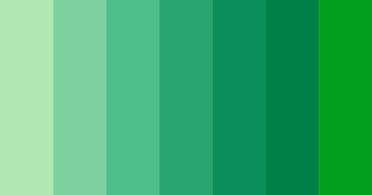 Download shades of green color palette PNG image (landscape)