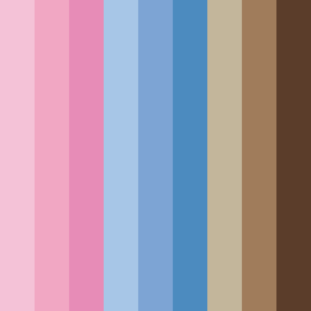 Download shades of pink blue brown color palette PNG image (square)