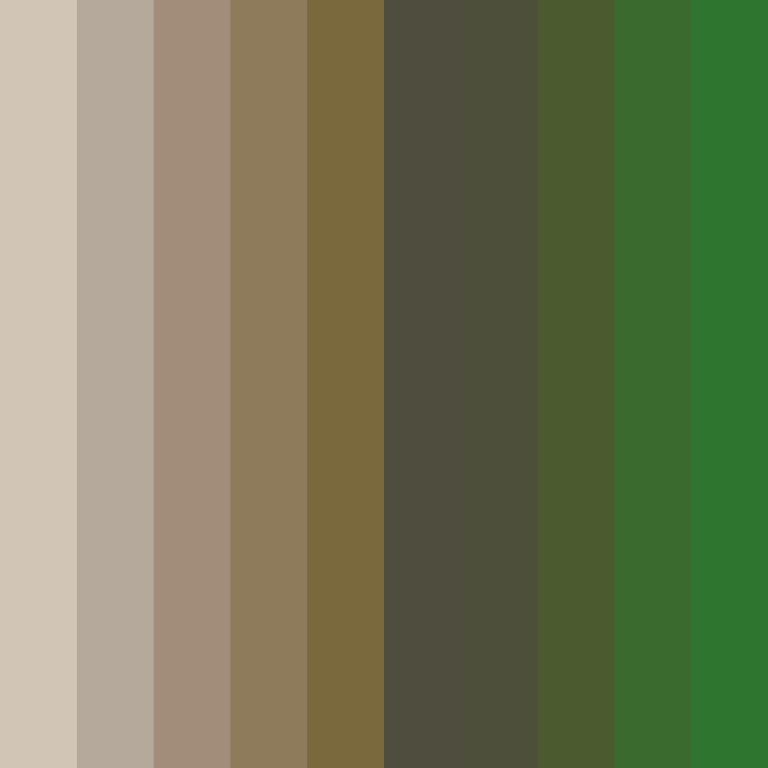 Download shades of army green color palette PNG image (square)