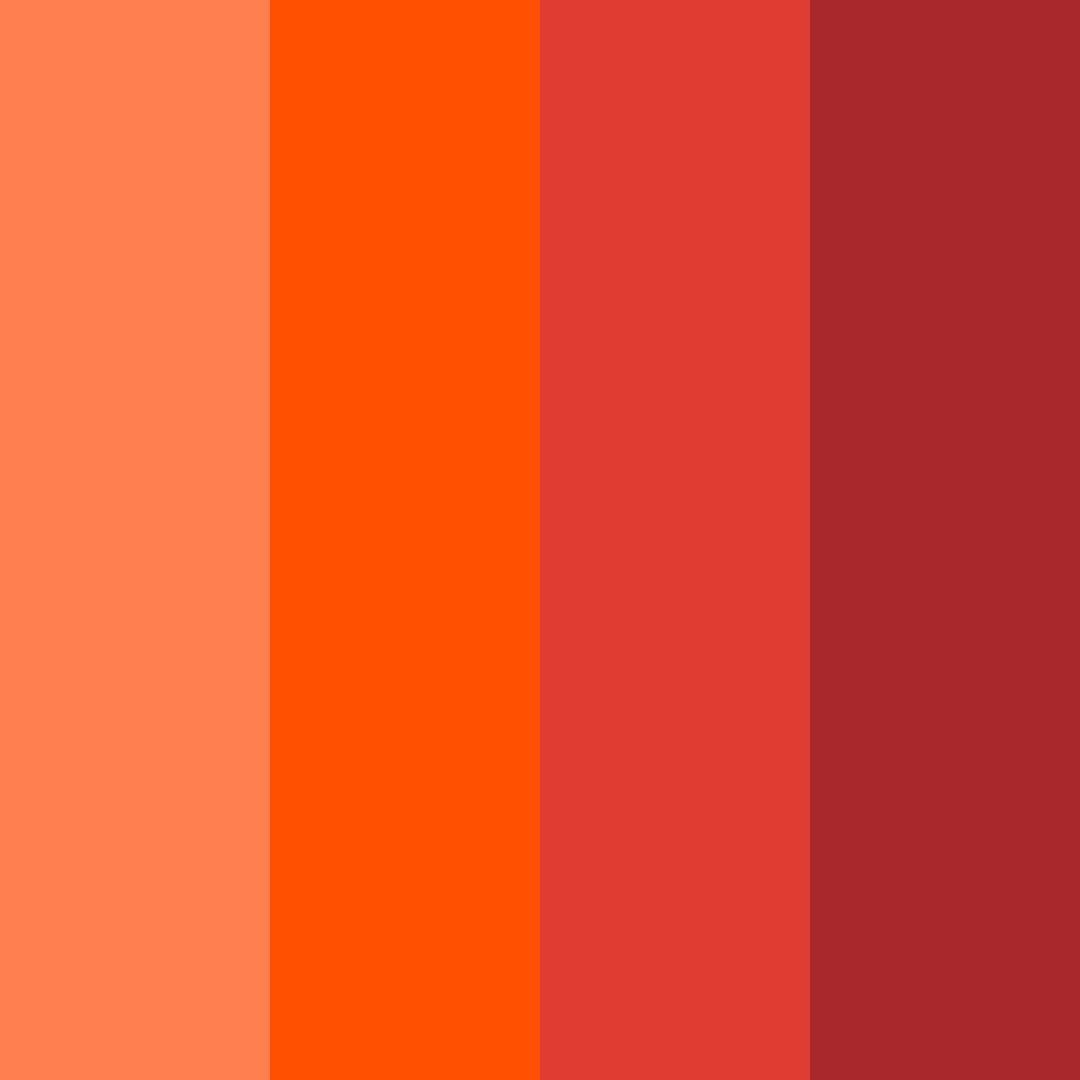 Download vibrant orange-red color palette PNG image (square)