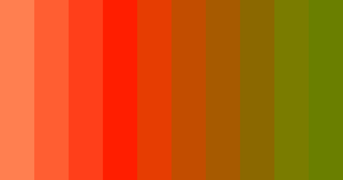 Hot Orange Color Palette Hex Codes PNG Download