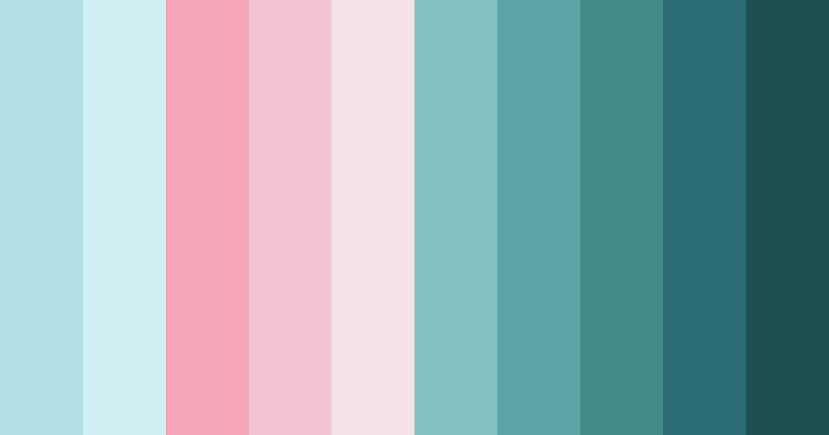 Download shades of green blue pink color palette PNG image (landscape)
