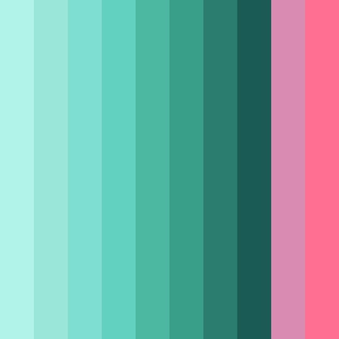 Download mint to pink dream color palette PNG image (square)