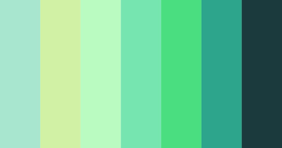 Download colourful green color palette PNG image (landscape)
