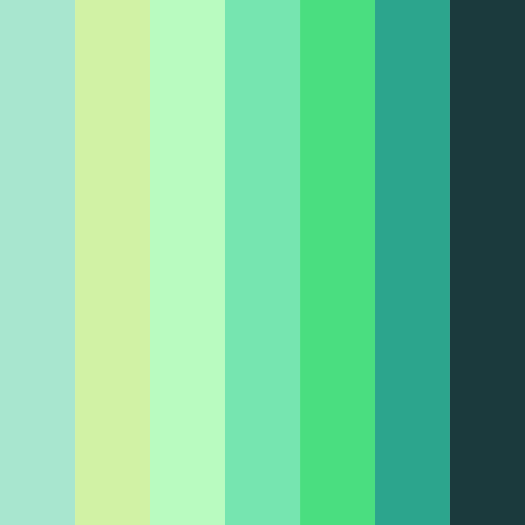 Download colourful green color palette PNG image (square)