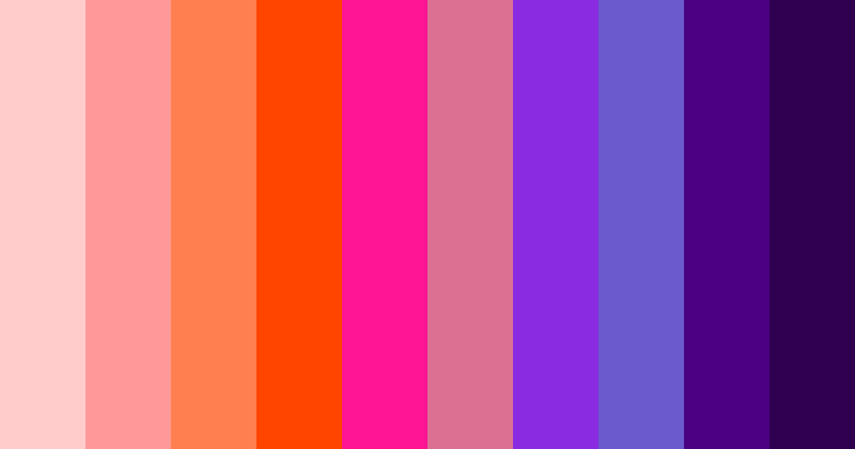 Download vibrant orange red purple color palette PNG image (landscape)