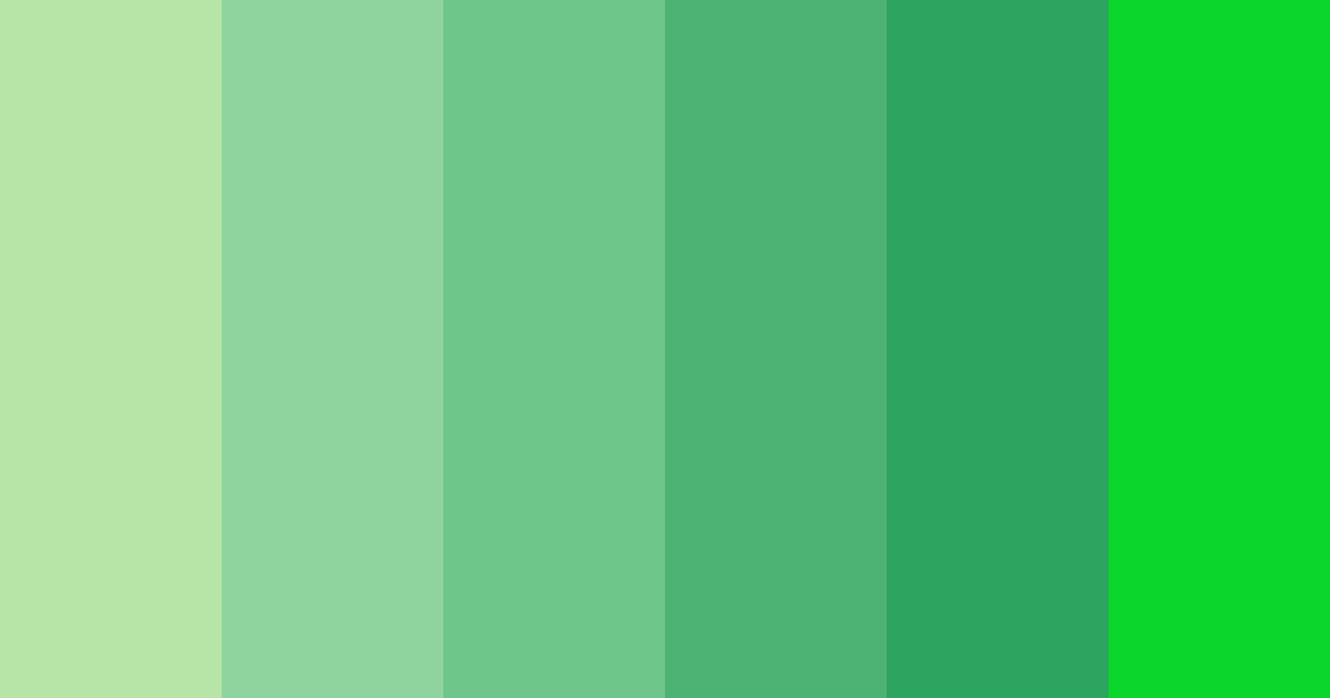 Download shades of green color palette PNG image (landscape)
