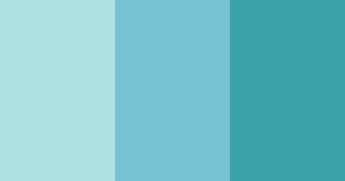 Download shades of teal color palette PNG image (landscape)