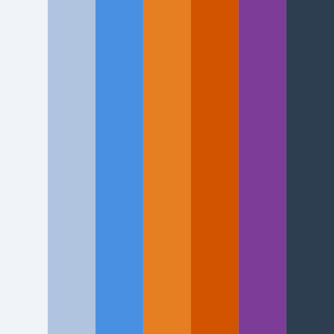 Download blue sunset color palette PNG image (square)