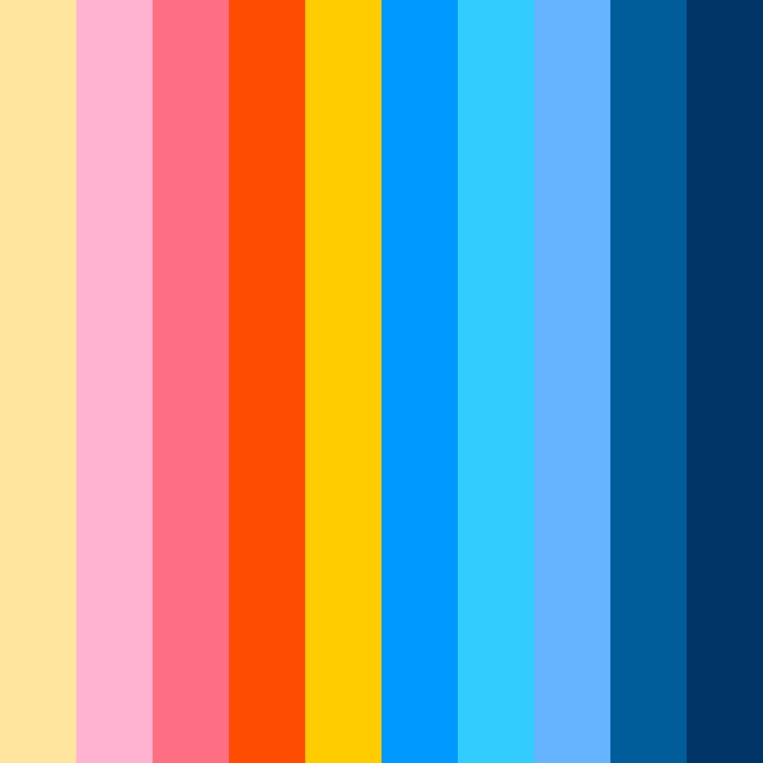 Download cotton candy sunrise color palette PNG image (square)
