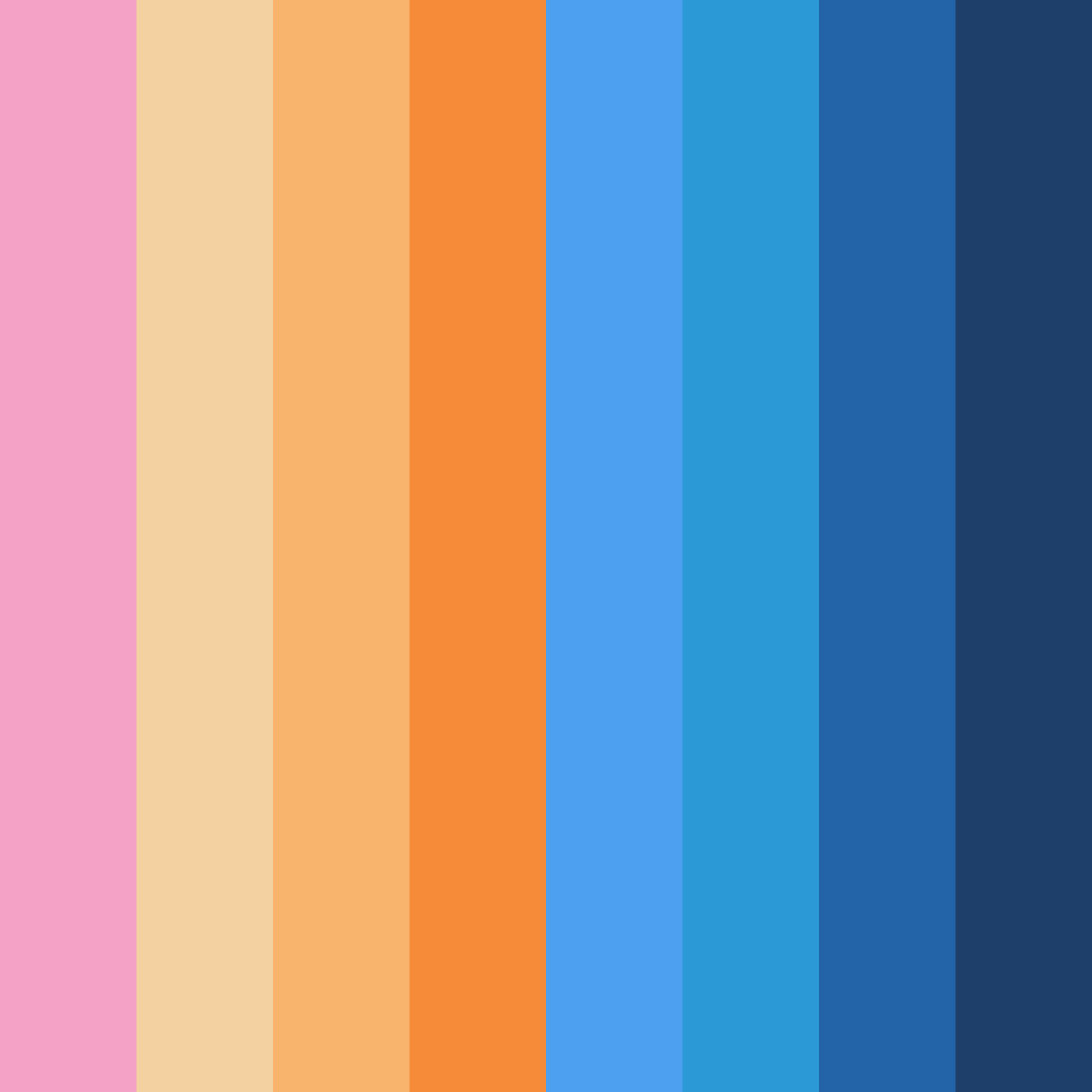 Download blue sunrise color palette PNG image (square)