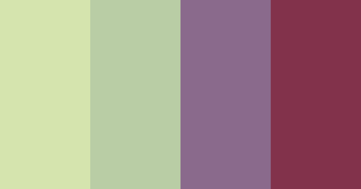 Download shades of green and burgundy color palette PNG image (landscape)