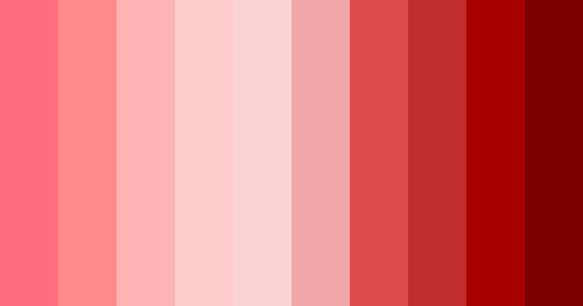 Download shades of red color palette PNG image (landscape)