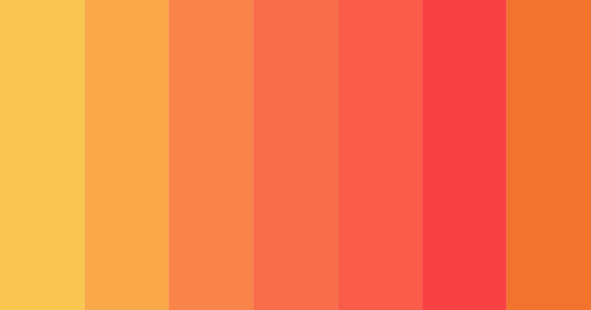 Download shades of orange color palette PNG image (landscape)