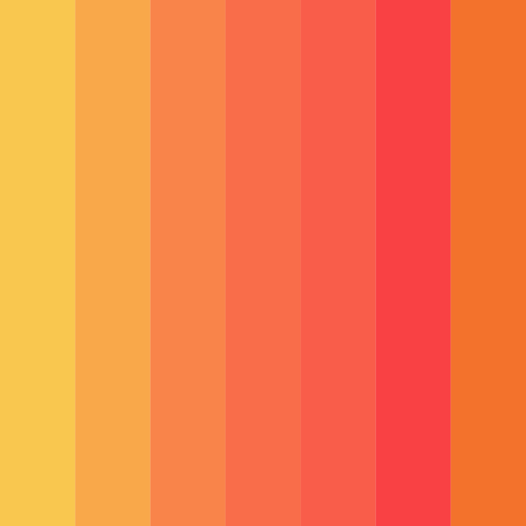 Download shades of orange color palette PNG image (square)