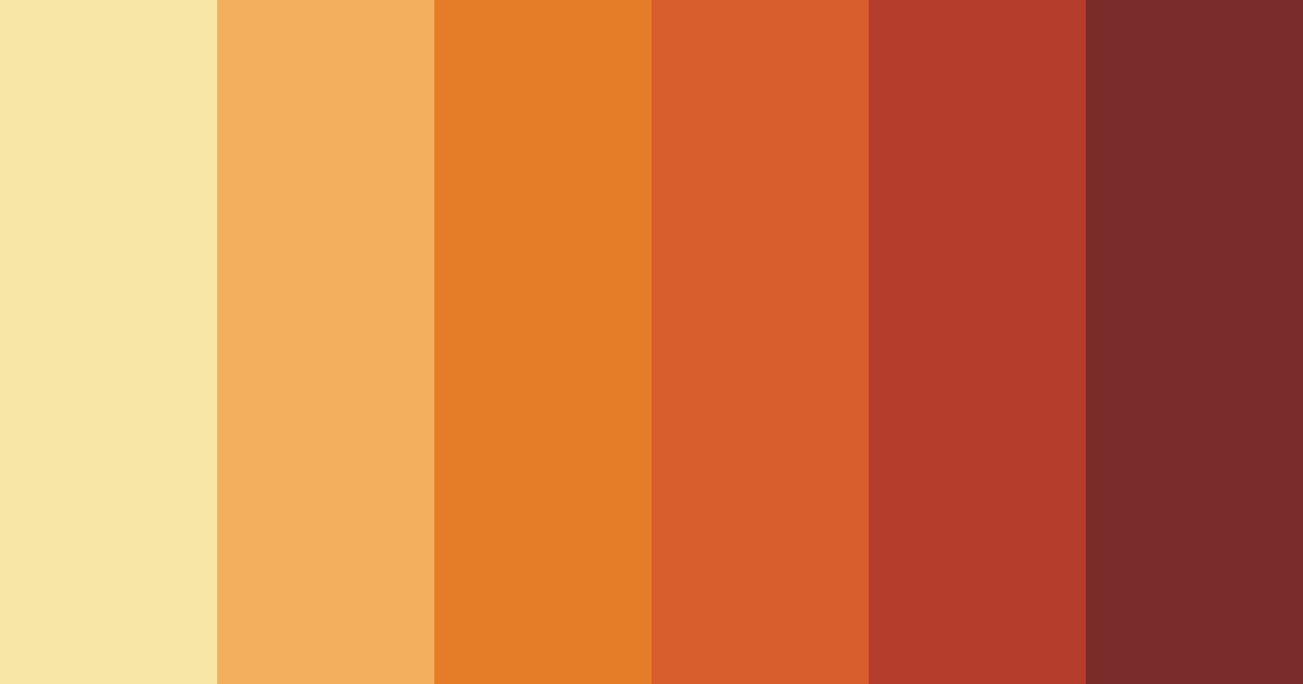 Download shades of orange color palette PNG image (landscape)