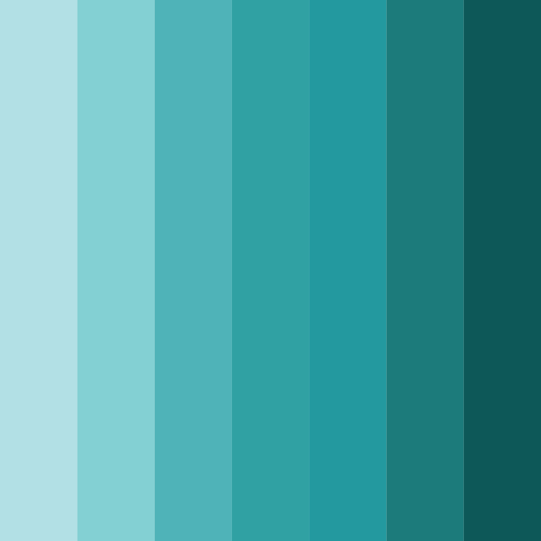 Download shades of teal color palette PNG image (square)
