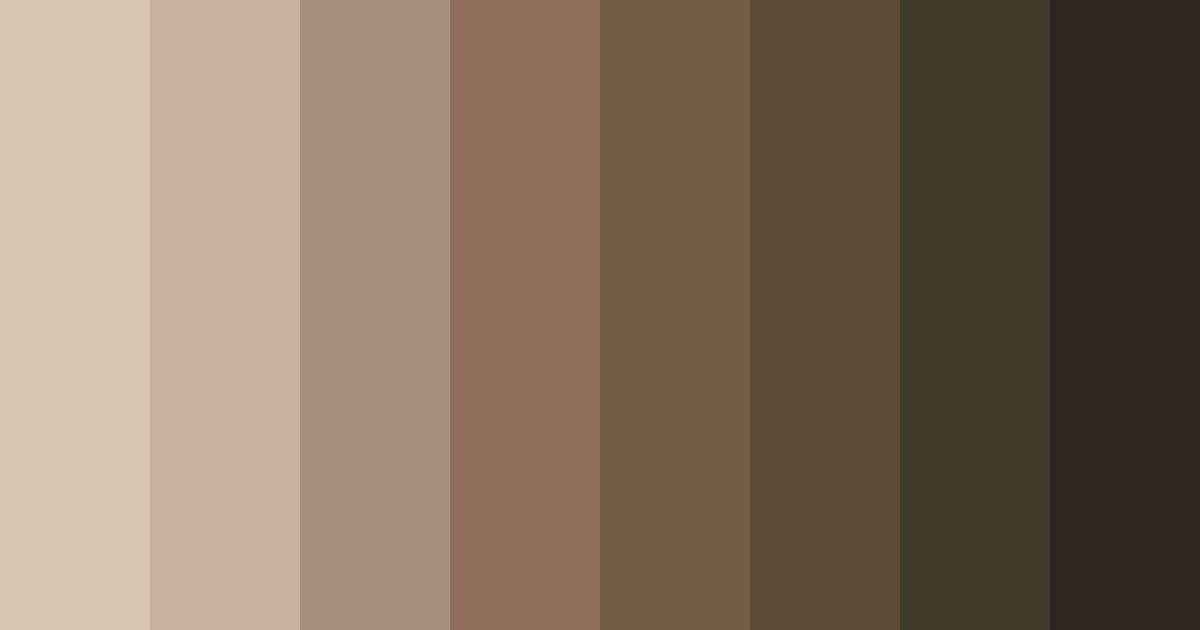Download earthy brown tones color palette PNG image (landscape)