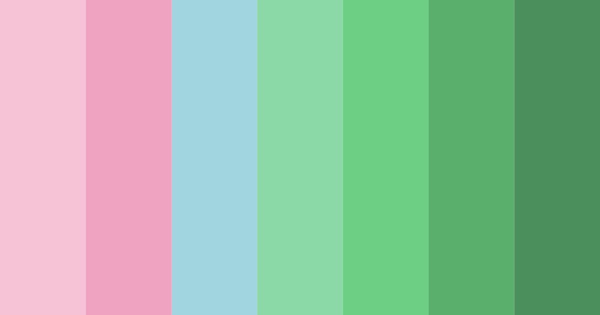 Download pastel shades of pink and green color palette PNG image (landscape)