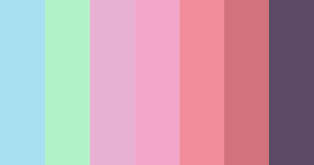 Download shades of pink blue green color palette PNG image (landscape)