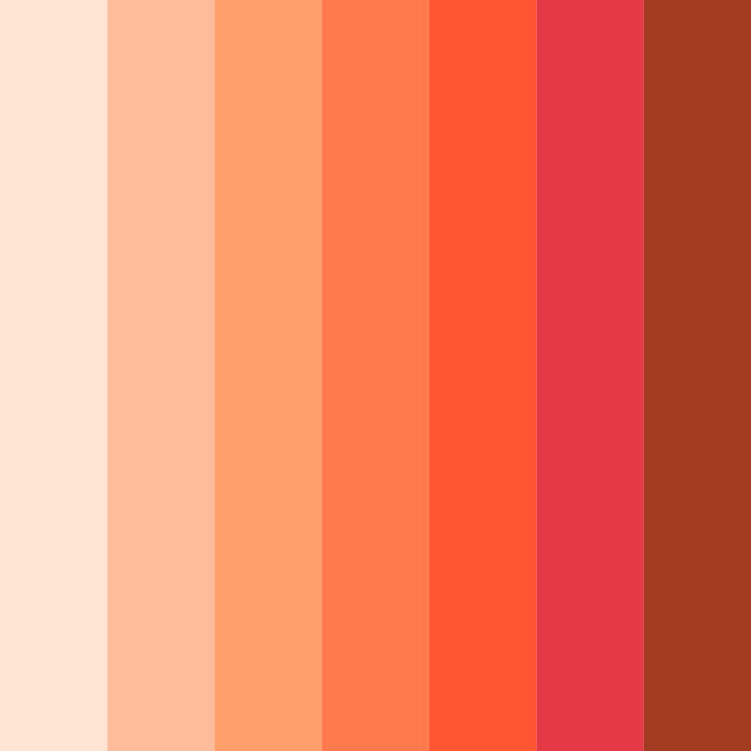 Download peachy shades color palette PNG image (square)
