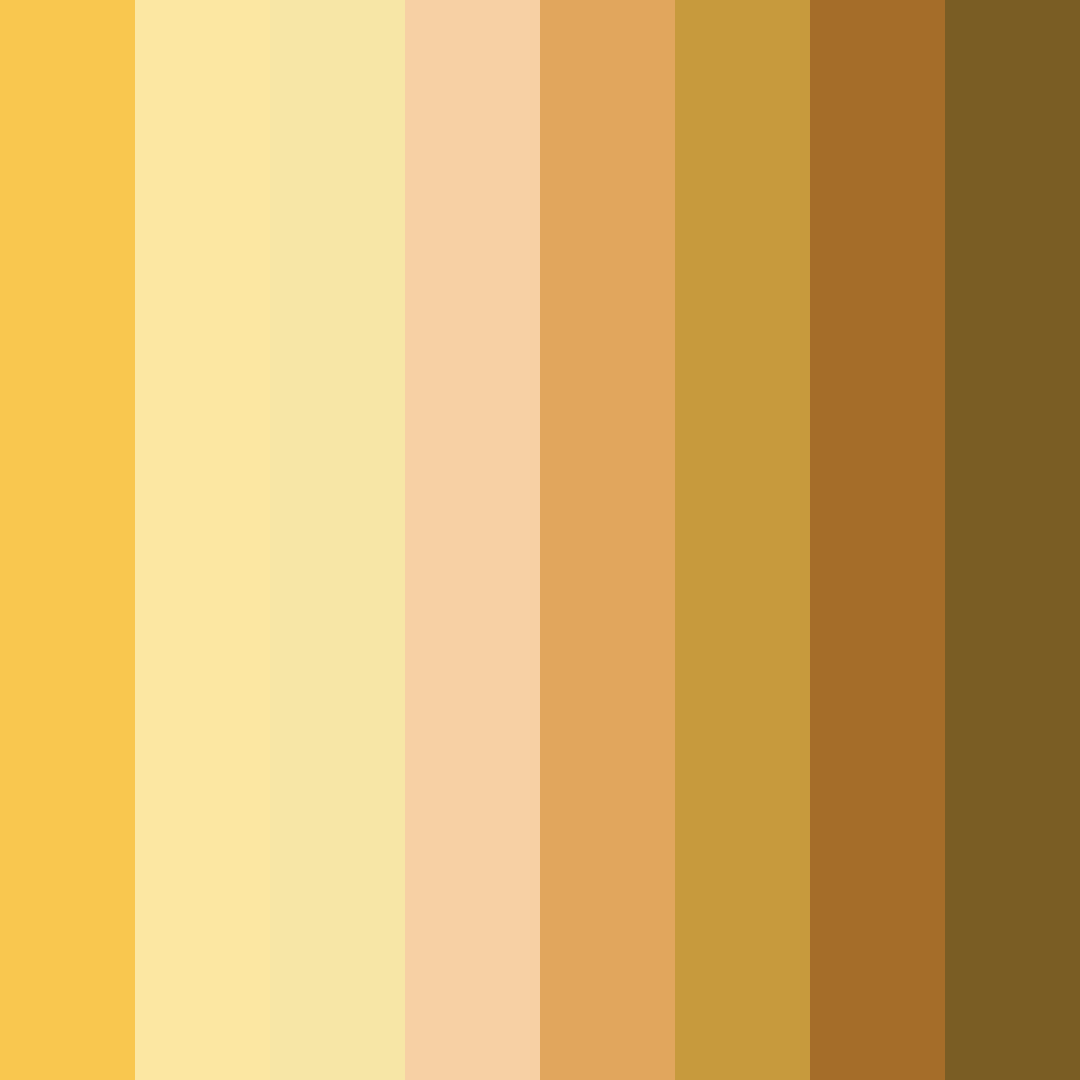 Download shades of yellow color palette PNG image (square)