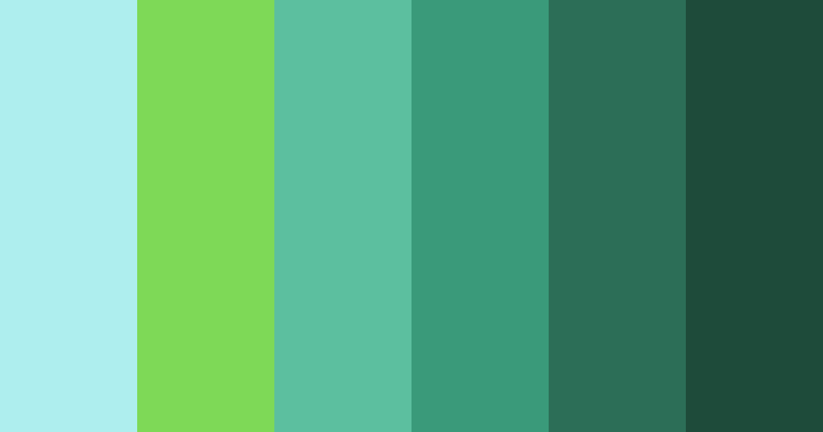 Download teal and green color palette PNG image (landscape)