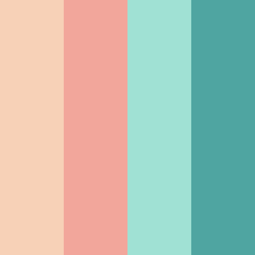 Download mint gold pink color palette PNG image (square)