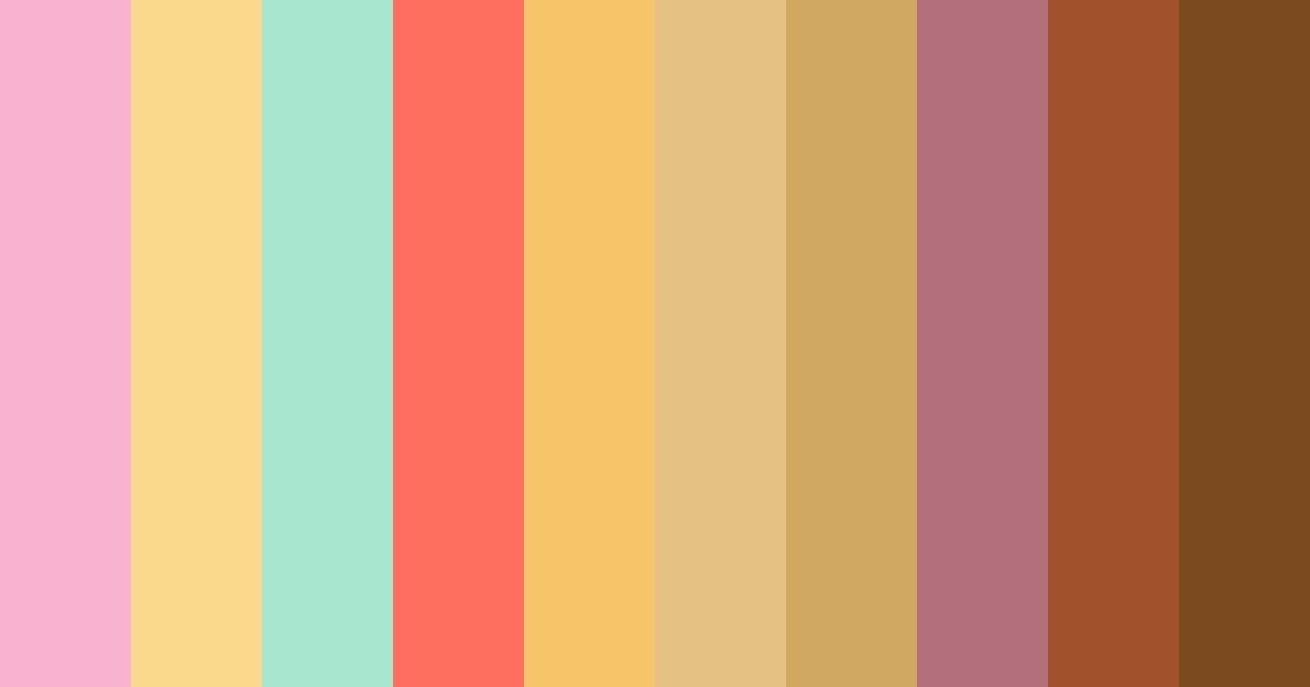 Download bright pink gold mint color palette PNG image (landscape)