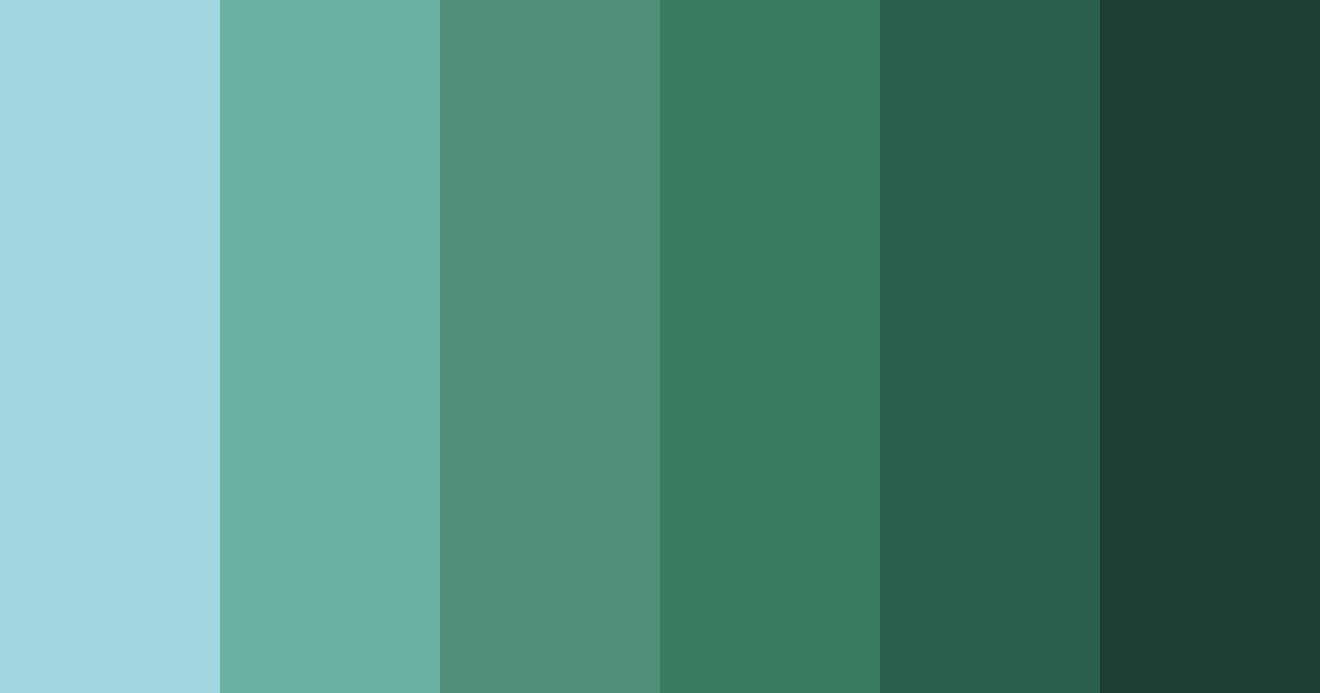 Download teal serenity color palette PNG image (landscape)