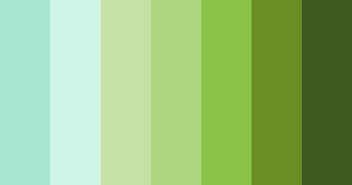 Download shades of grass green color palette PNG image (landscape)