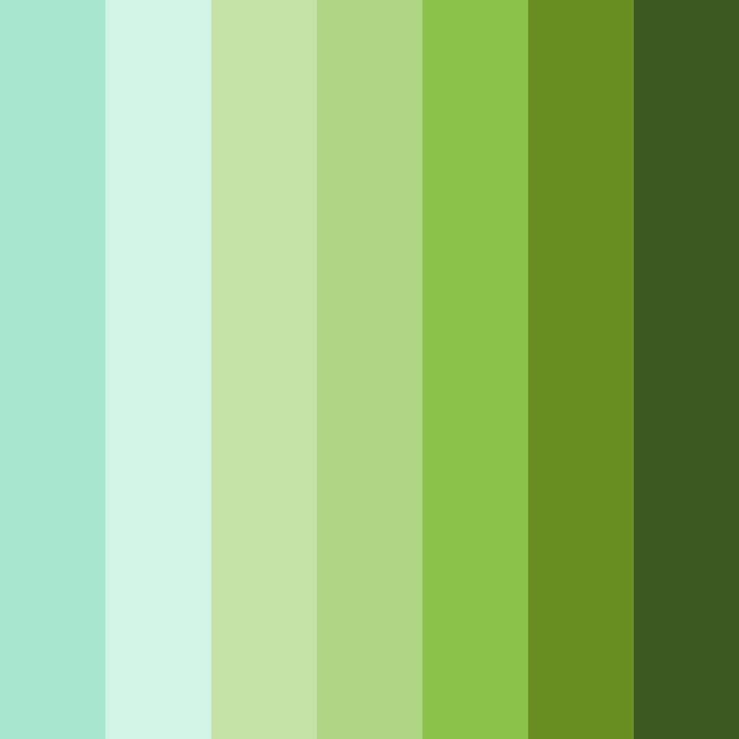 Download shades of grass green color palette PNG image (square)