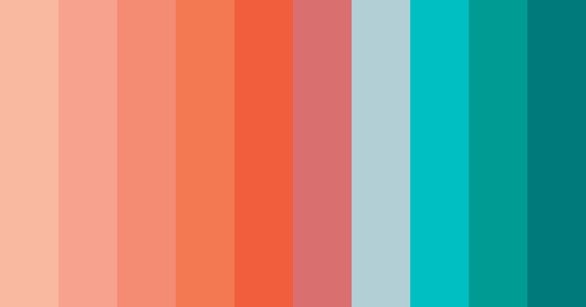 Download coral teal color palette PNG image (landscape)
