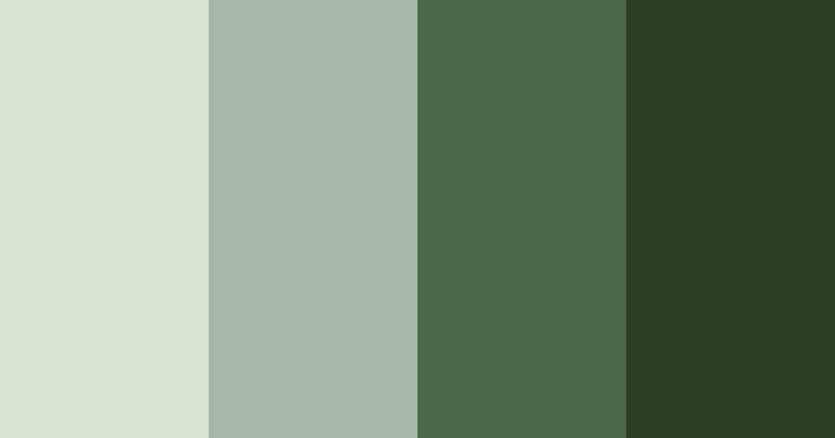 Download shades of moss green color palette PNG image (landscape)