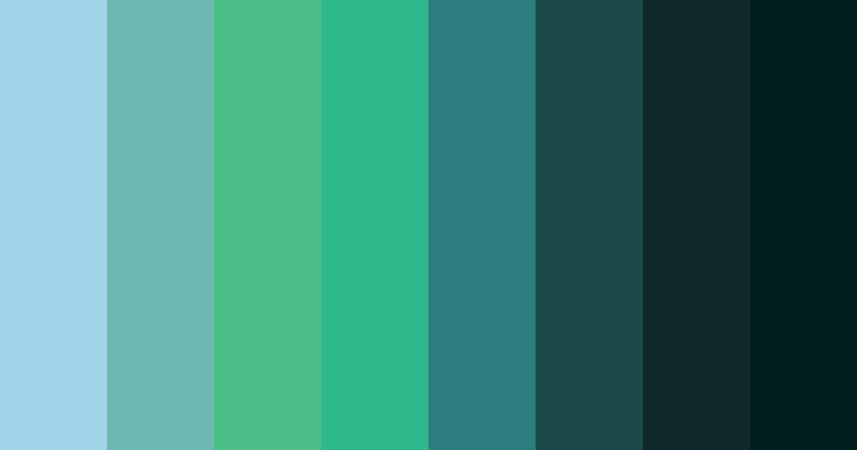 Download shades of blue and green color palette PNG image (landscape)