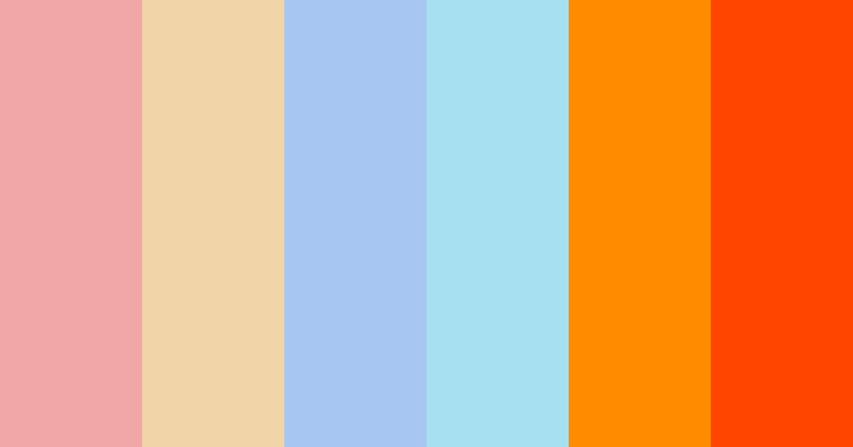 Download bright blue orange pink white color palette PNG image (landscape)