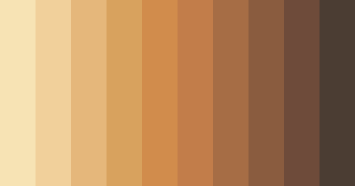 Download brown shades color palette PNG image (landscape)